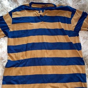 Blue and Tan Striped Long Sleeve